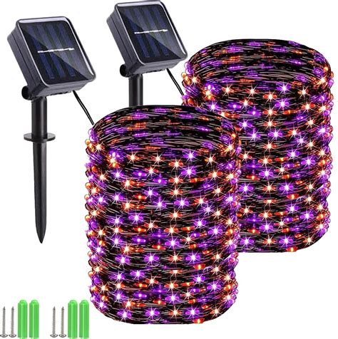 2 pack solar string lights|Solar String Lights, 2 Pack 55Ft 150 LED Solar .